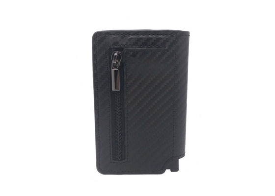 Carbon PU Leather RFID کارت اعتباری سازمان دهنده کیف پول مستطیل نگهدارنده کارت