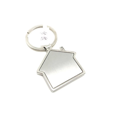 OEM زنک آلیاژ Keychains 44x75x6mm رنگ نقره ای