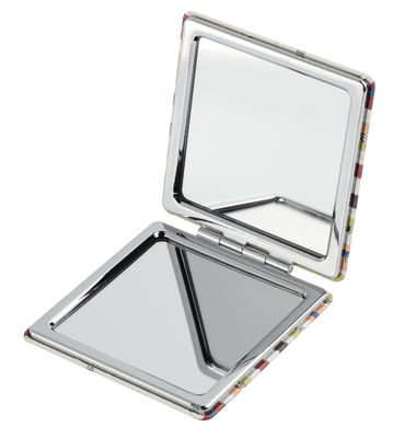 آینه جیبی دو طرفه 1x / 2x PU گرد با لوگو رنگ کامپکت در دسترس