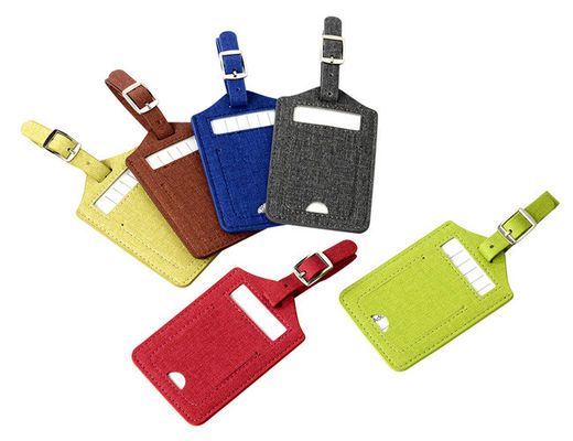 برچسب چمدان مسافرتی Pantone Pu Leather Rectangle لوگوی تبلیغاتی Hot Stamping