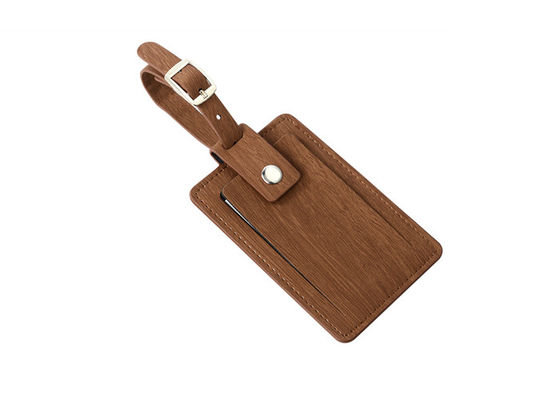 برچسب چمدان مسافرتی Wood Grain PU چرم اصل شخصی سازی شده