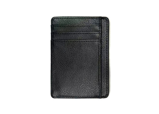 قیمت خوب چرم مستطیل 97 میلی‌متری مشکی سازمان‌دهنده کارت اعتباری کیف‌پشت نگهدارنده لوگوی سفارشی کارت 20 گرمی آنلاین